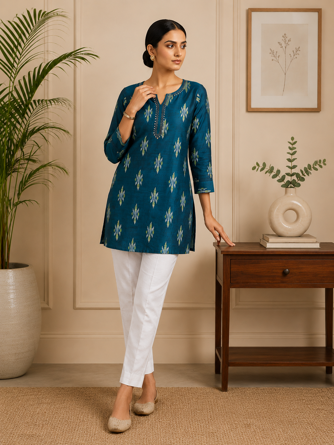 Teal Aura Kurti
