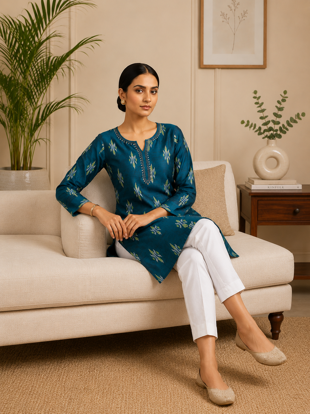 Teal Aura Kurti