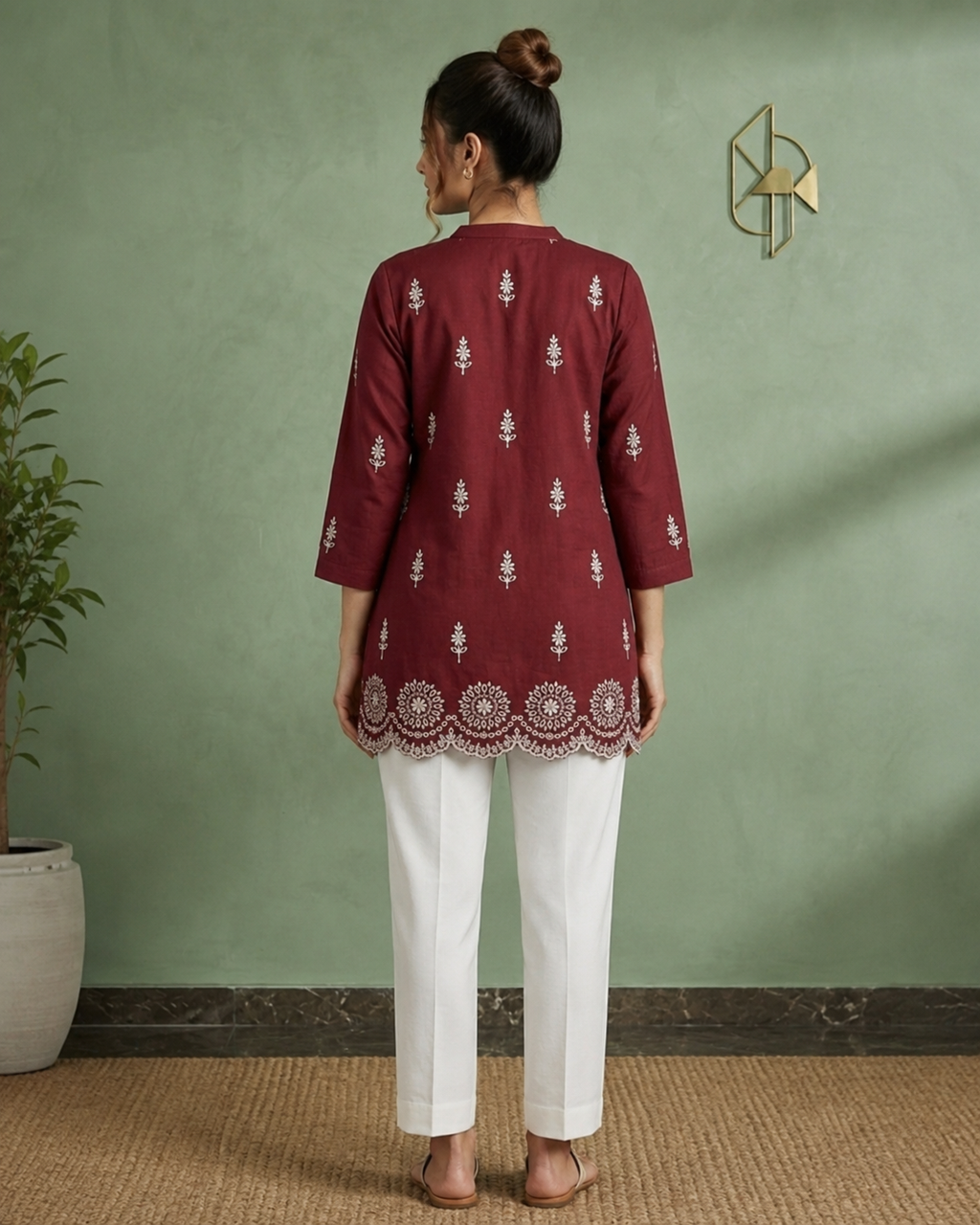 Mist Embroidered Kurti