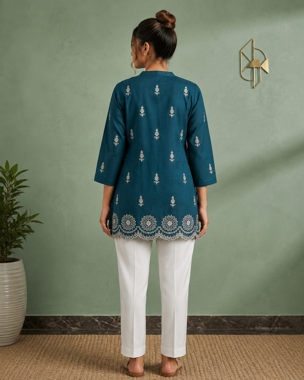 Mist Embroidered Kurti