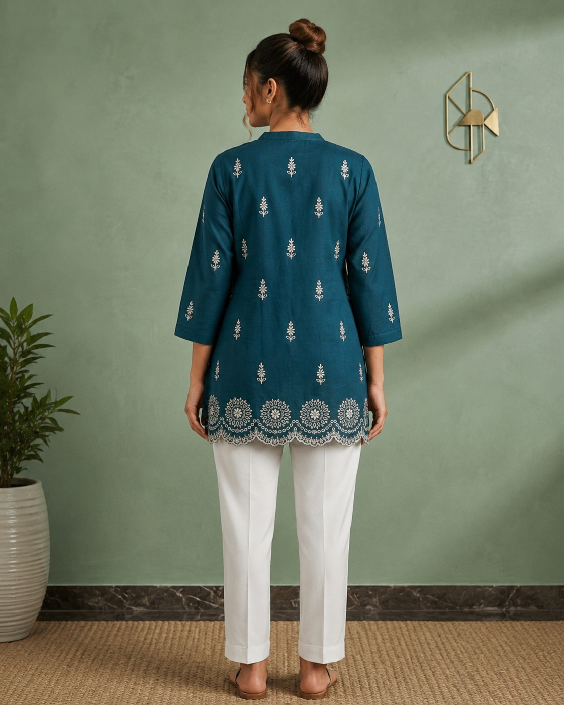Mist Embroidered Kurti