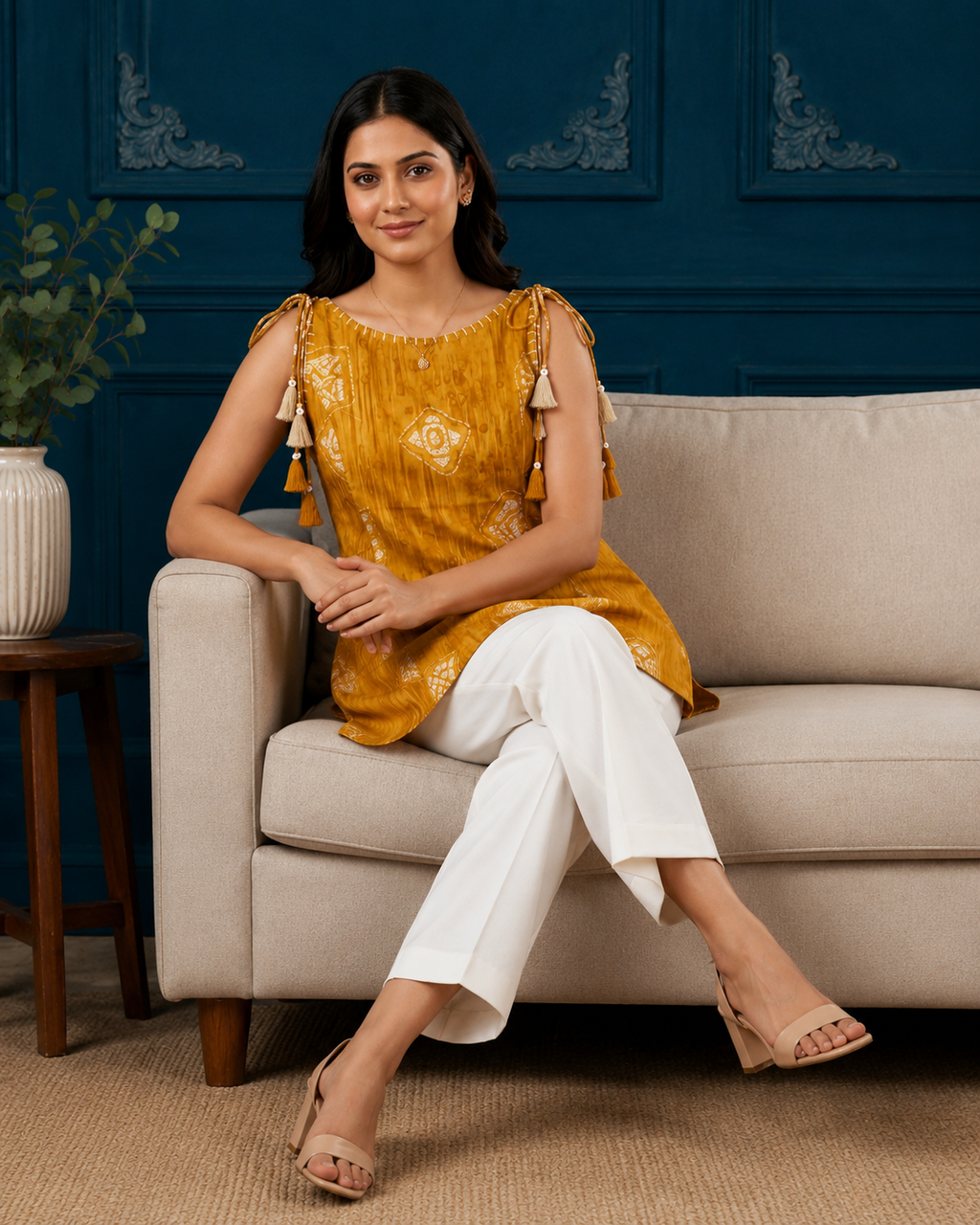 Mustard Muse Sleeveless Tunic