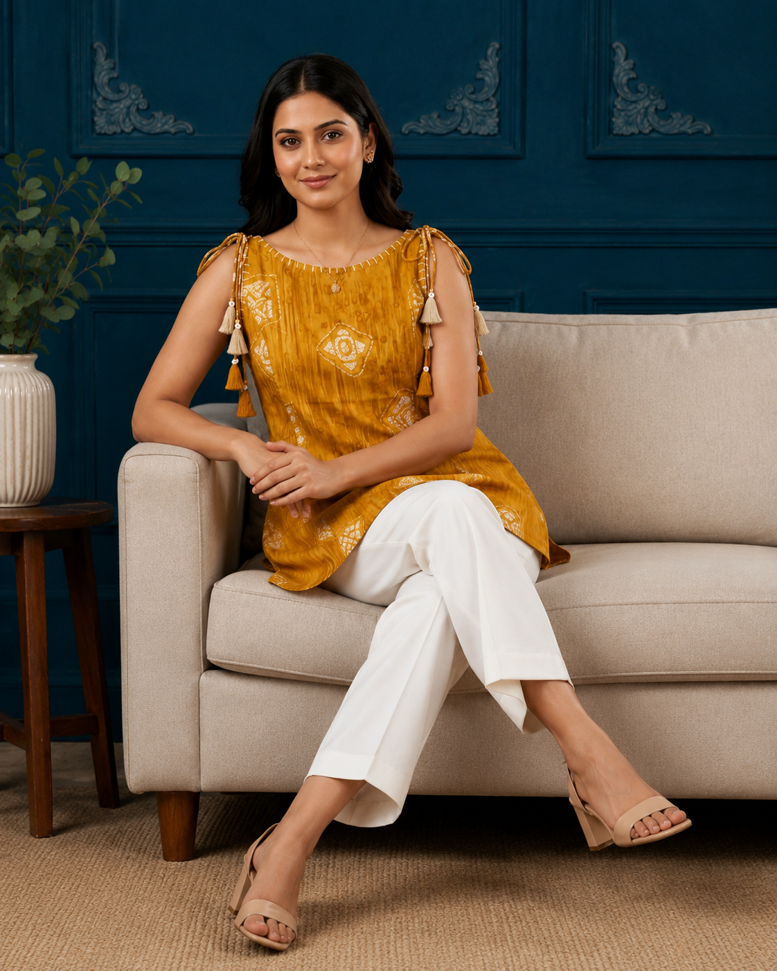 Mustard Muse Sleeveless Tunic