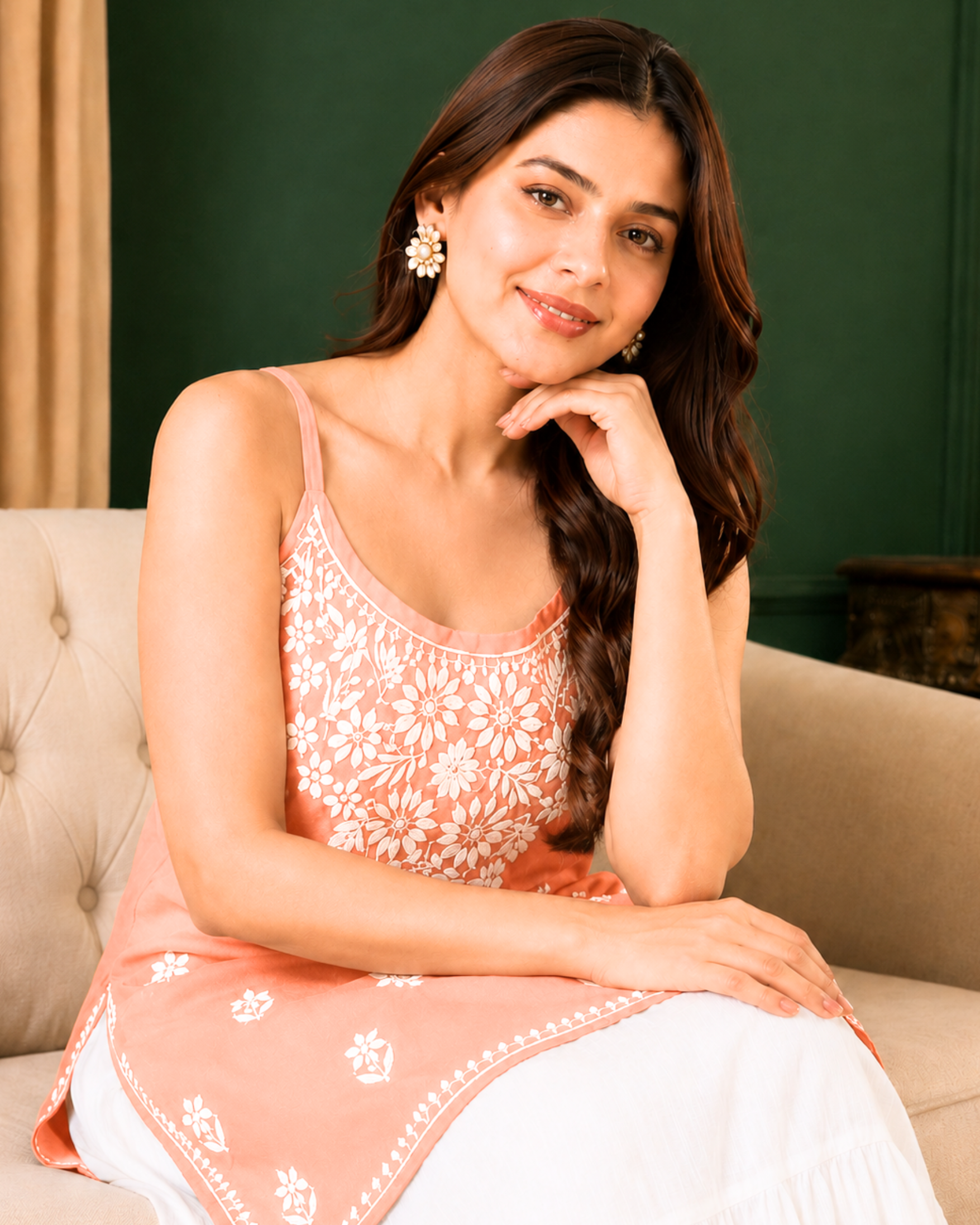 Rayon Chikankari Short Kurti