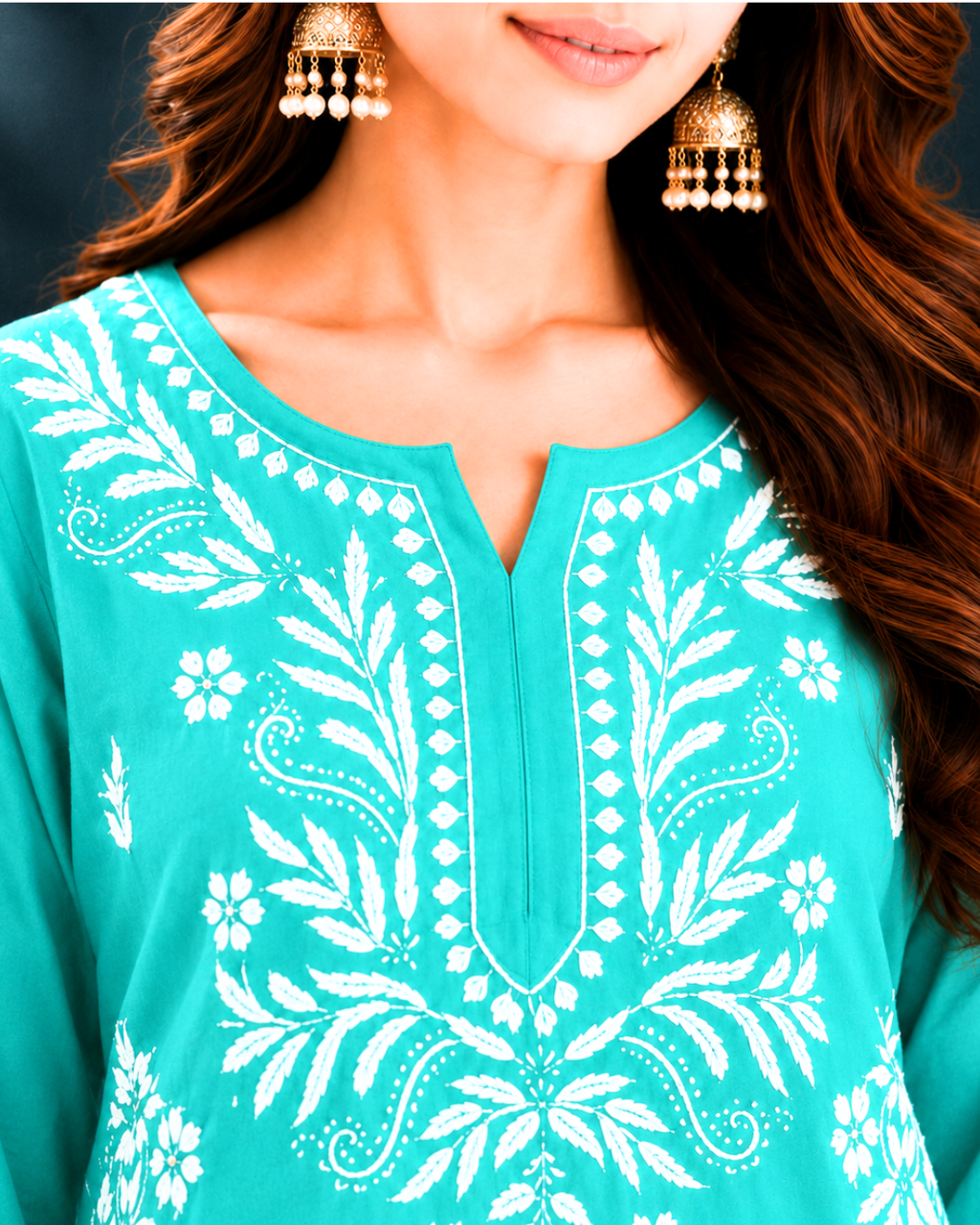 Modal Chikankari Short Kurti