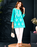 Modal Chikankari Short Kurti