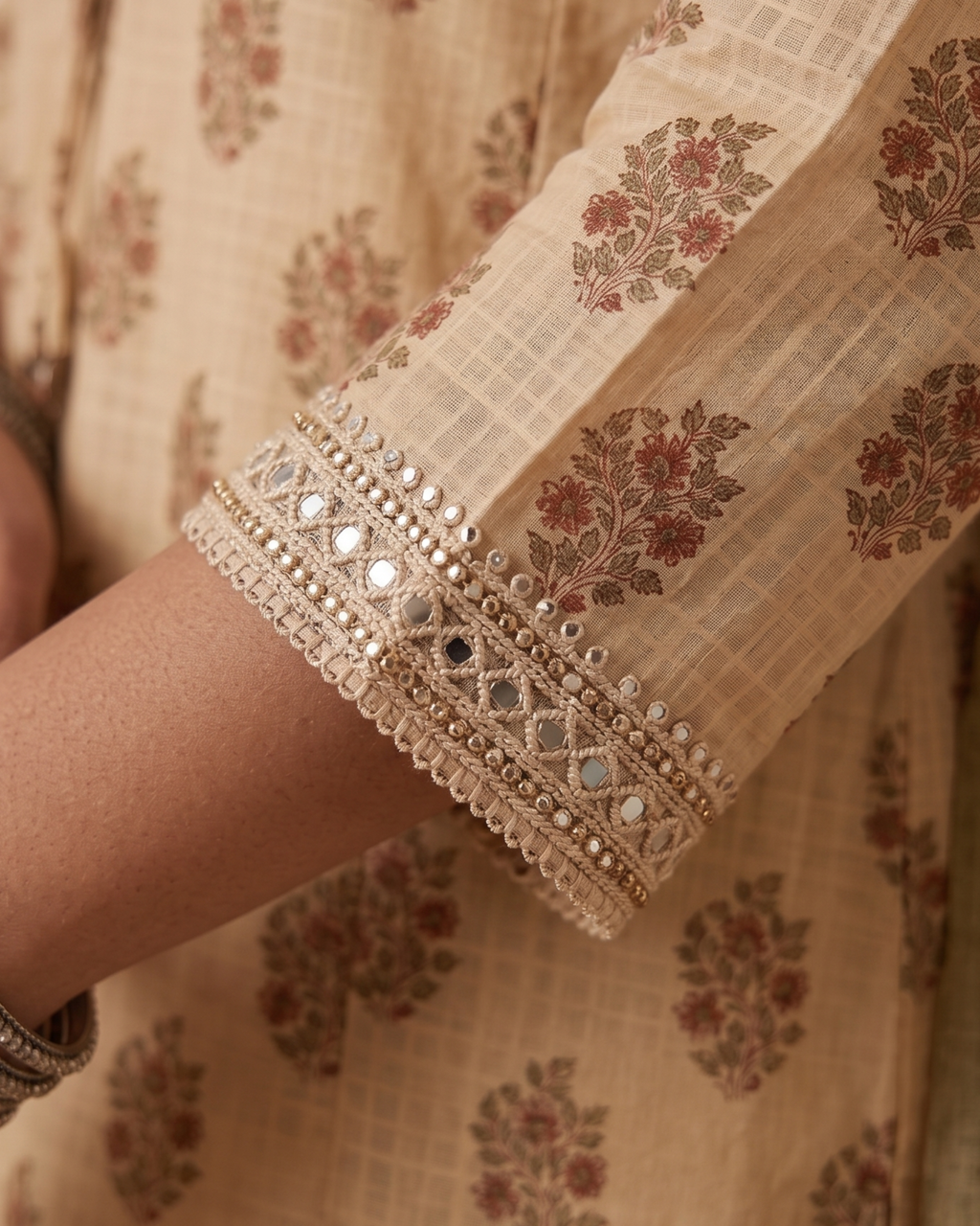 Golden Sand Kalamkari 3-Piece Suit Set