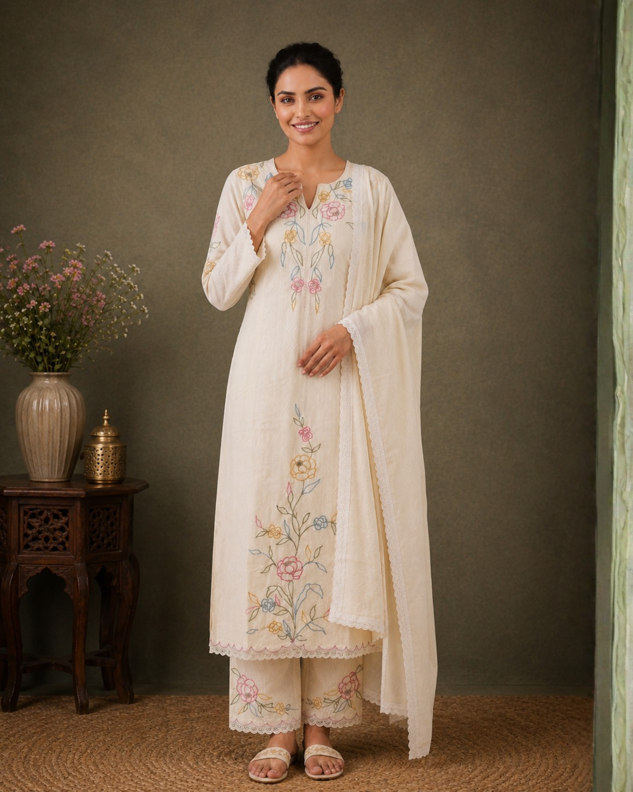 Floral Ensemble 3-Piece Suit Set