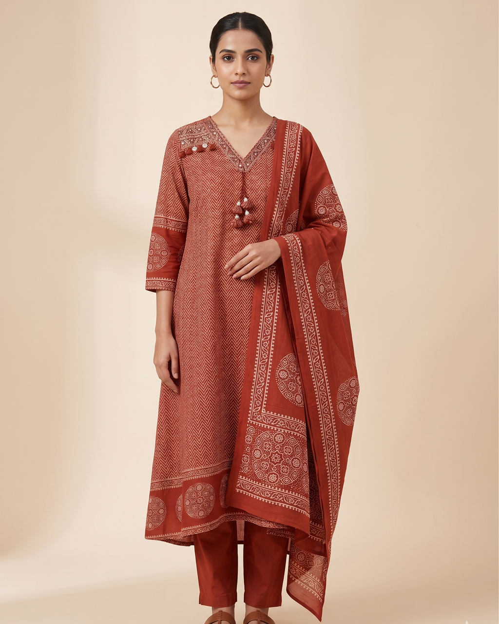 Royale Handblock 3-Piece Suit Set