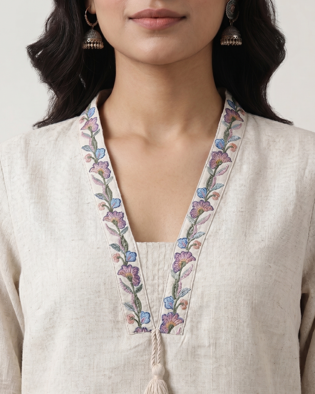 Ivory Bloom Embroidered 3-Piece Suit Set