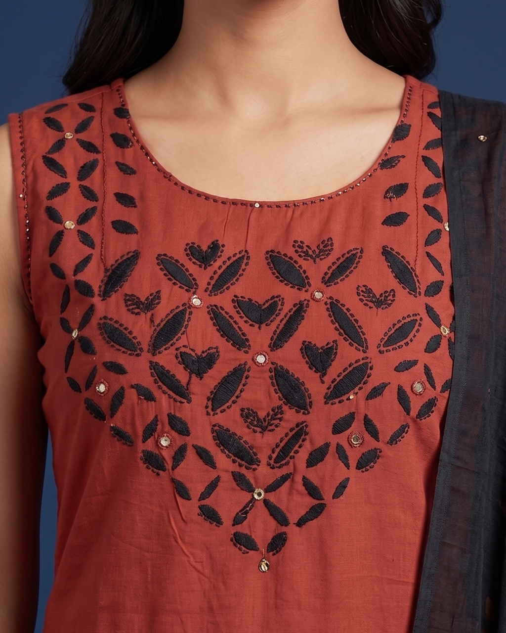 Midnight Rust Elegance – 3 Pc Suit Set