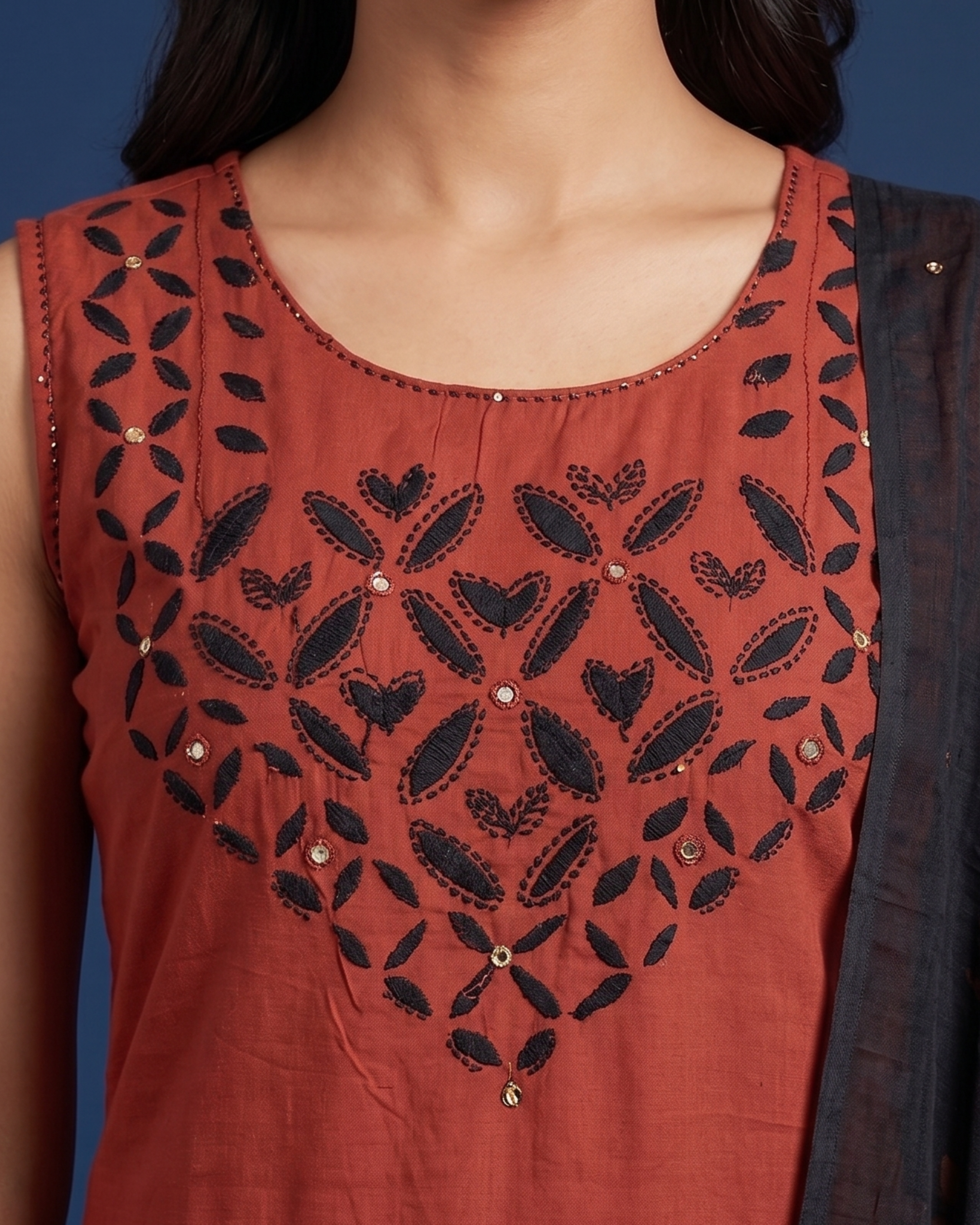 Midnight Rust Elegance – 3 Pc Suit Set