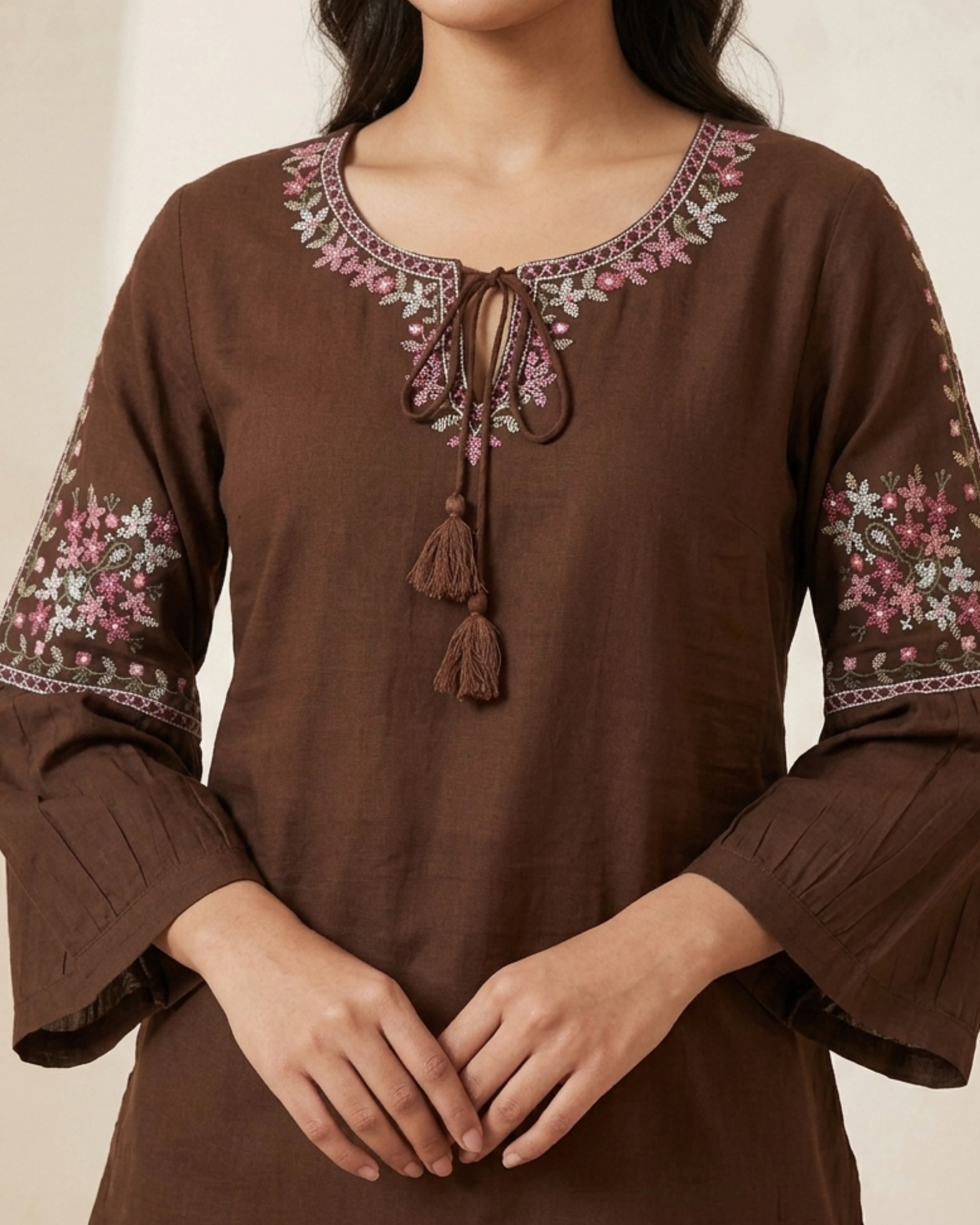 Blossom Embroidered Short Kurti