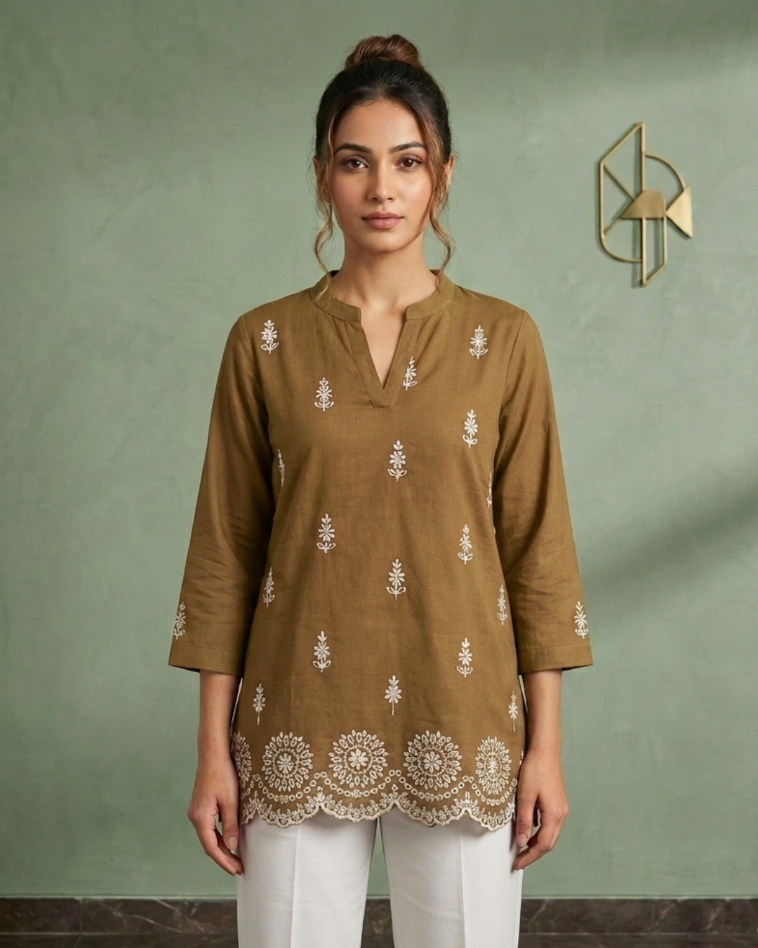 Mist Embroidered Kurti
