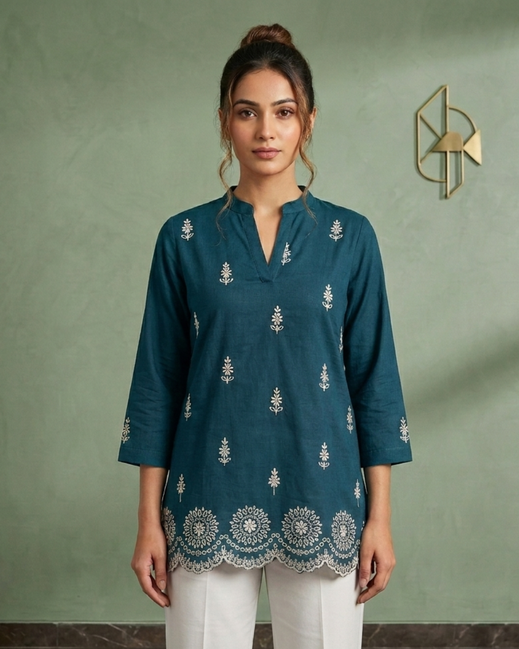 Mist Embroidered Kurti