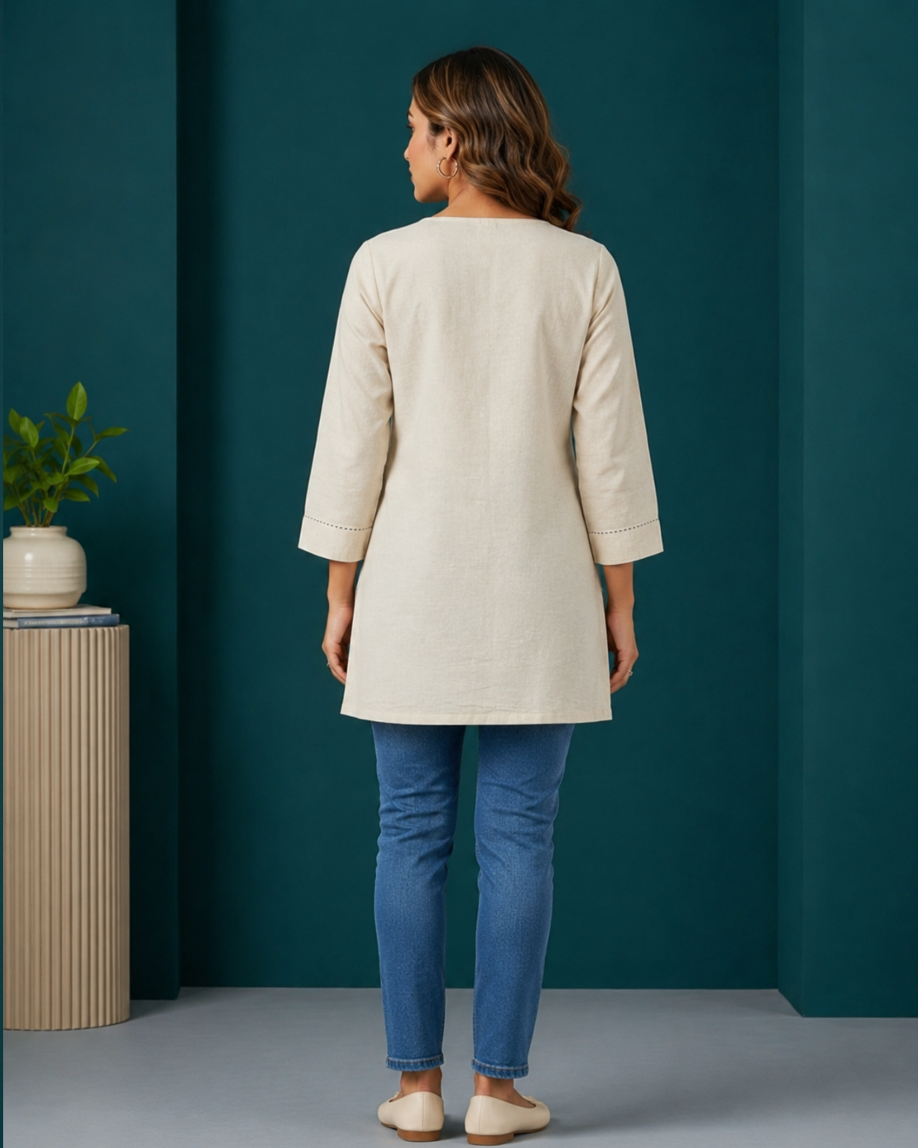 Ivory Bloom Printed Tunic