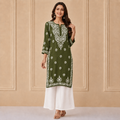 Hand-Embroidered Modal Kurta  Description: