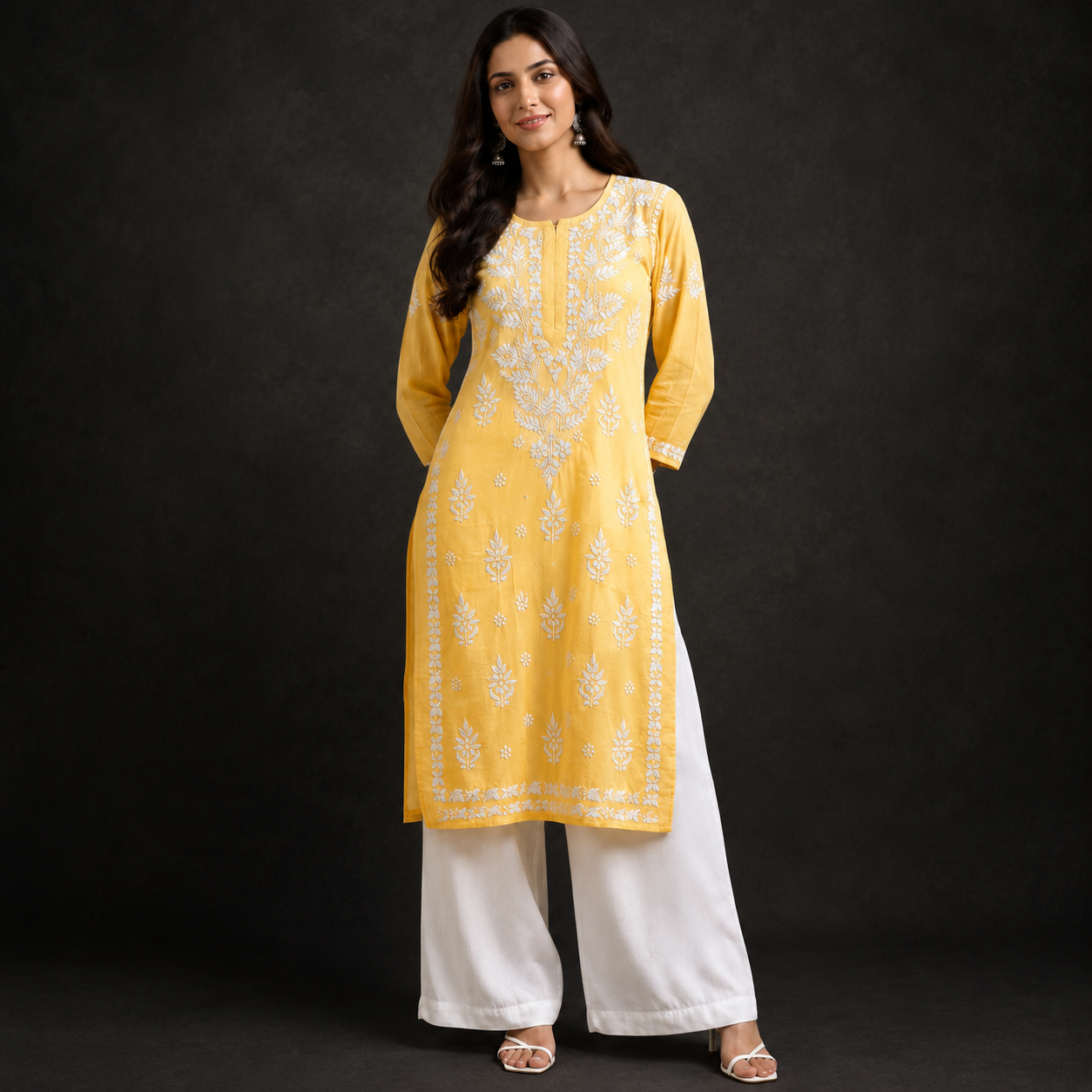 Hand-Embroidered Modal Kurta