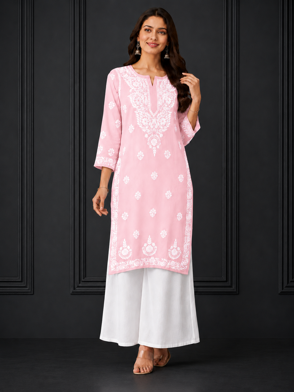 Hand-Embroidered Modal Kurta