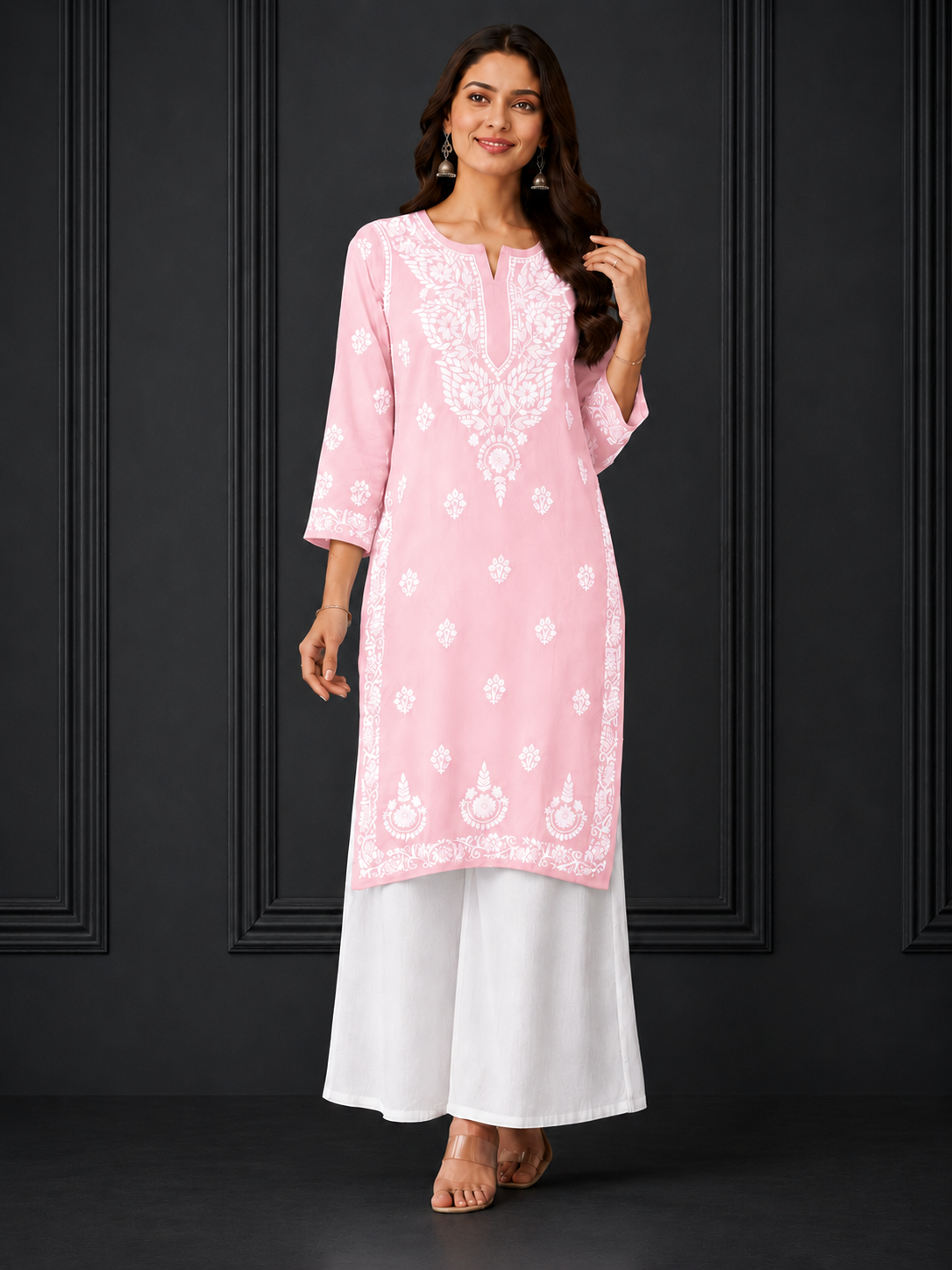 Hand-Embroidered Modal Kurta