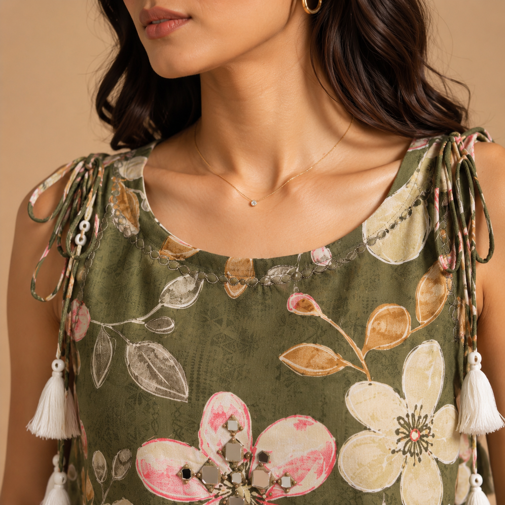 Olive Blossom Floral Co-Ord Set