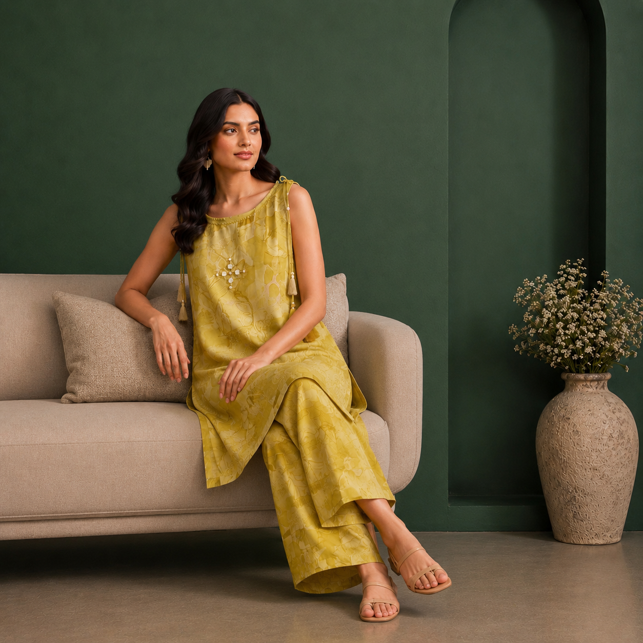 Golden Mirage Mirror Work Co-ord Set